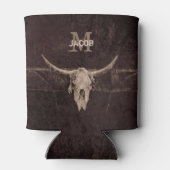 Rustikaler alter Western Monogram Brown Beige Bull Dosenkühler (Rückseite)
