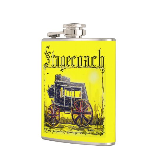 Rustikaler alter Western Stagecoach Flachmann (Links)