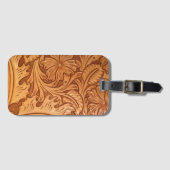 rustikaler, altes Westkuppelleder Western Gepäckanhänger (Vorderseite (Horizontal))