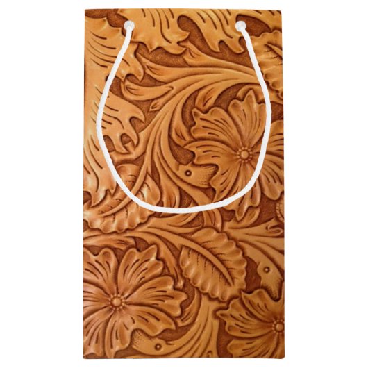 rustikaler, altes Westkuppelleder Western Kleine Geschenktüte (Rückseite)