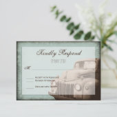 Rustikaler Altlastwagen Vintager Country Wedding R RSVP Karte (Stehend Vorderseite)