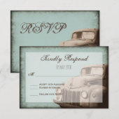 Rustikaler Altlastwagen Vintager Country Wedding R RSVP Karte (Vorne/Hinten)
