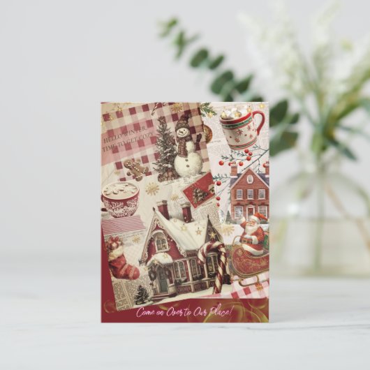 Rustikaler altmodischer Feiertagskarm Postkarte (Stehend Vorderseite)