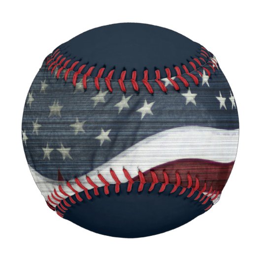 Rustikaler Americana Individuelle Name Baseball (Vorderseite)