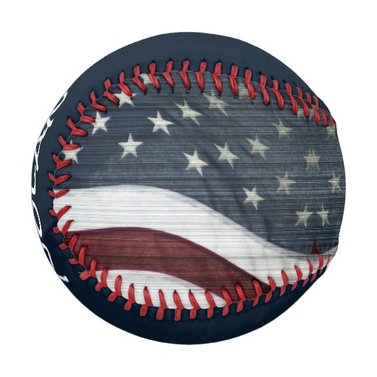 Rustikaler Americana Individuelle Name Baseball (Vorderseite Links)