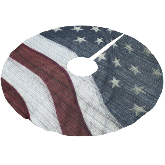 Rustikaler Americanabaum-Rock Polyester Weihnachtsbaumdecke (Schrägansicht)