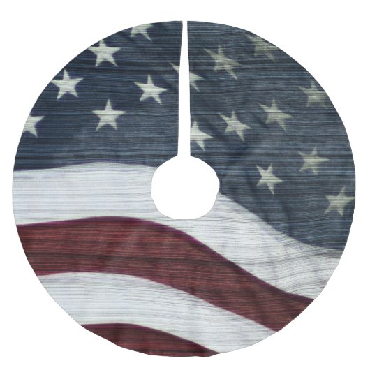 Rustikaler Americanabaum-Rock Polyester Weihnachtsbaumdecke (Vorderseite)