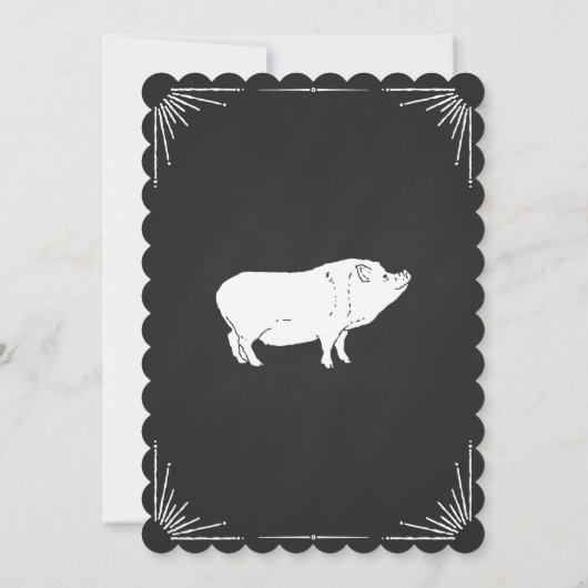 Rustikaler Amerikaner 4. Juli GRILLEN Party Chalkb Einladung (Rückseite)