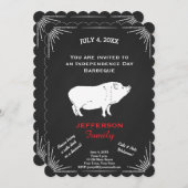 Rustikaler Amerikaner 4. Juli GRILLEN Party Chalkb Einladung (Vorne/Hinten)