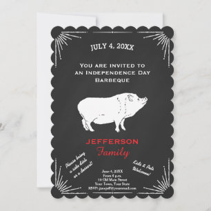 Rustikaler Amerikaner 4. Juli GRILLEN Party Chalkb Einladung