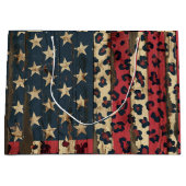 Rustikaler amerikanischer Flaggen-Leoparden-Druck  Große Geschenktüte (Vorderseite)