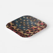 Rustikaler Amerikanischer Flaggen-Leoparden-Druck Pappteller (Gewinkelt)