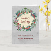 Rustikaler Angestellter Weihnachtsfeiertag Karte (Gelbe Blume)