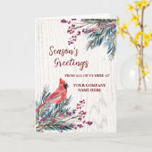 Rustikaler Angestellter Weihnachtsfeiertag Karte (Gelbe Blume)