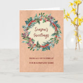 Rustikaler Angestellter Weihnachtsfeiertag Karte (Gelbe Blume)