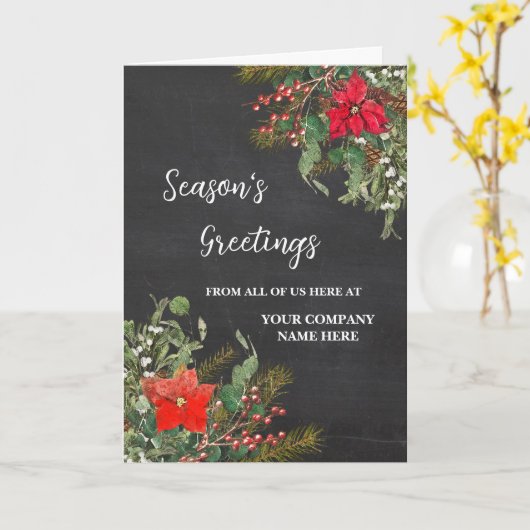 Rustikaler Angestellter Weihnachtsfeiertag Karte (Gelbe Blume)