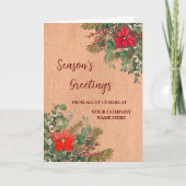 Rustikaler Angestellter Weihnachtsfeiertag Karte (Vorderseite)