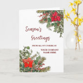 Rustikaler Angestellter Weihnachtsfeiertag Karte (Gelbe Blume)