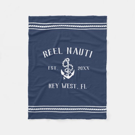 Rustikaler Anker der Nautischen Marine | Benutzerd Fleecedecke (Vorderseite)