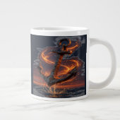 Rustikaler Anker mit Feuer - Wasserspiegel im Nord Jumbo-Tasse (Rechts)