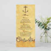 rustikaler Anker nautische Hochzeitskarten Menükarte (Stehend Vorderseite)