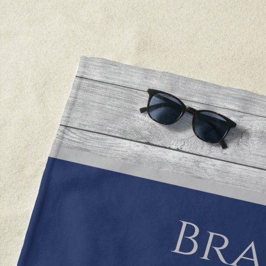 Rustikaler Anker Personalisierter Navy Blue Strandtuch (Beispiel)