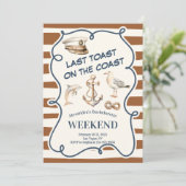 Rustikaler Anker und Dolphin Bachelorette Einladung (Stehend Vorderseite)