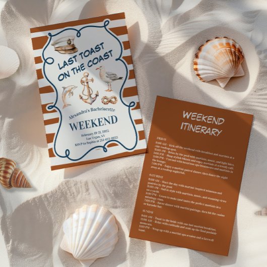 Rustikaler Anker und Dolphin Bachelorette Einladung