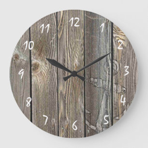 Rustikaler Anker und schönes authentisches Holz Große Wanduhr