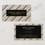 Rustikaler Anstrich Holzschnitzel Gold Akzent Visitenkarte (Vorne/Hinten)