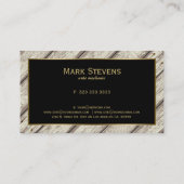 Rustikaler Anstrich Holzschnitzel Gold Akzent Visitenkarte (Rückseite)