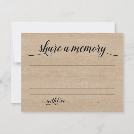 Rustikaler Anteil ein Gedächtnis-Beileid, Einladung (Vorderseite)