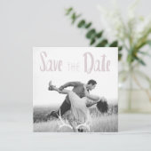 Rustikaler Antler Art Graphic Square Save the Date (Stehend Vorderseite)