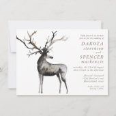 Rustikaler Antler | Die Jagd ist über die Hochzeit Einladung (Vorderseite)