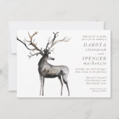 Rustikaler Antler | Die Jagd ist über die Hochzeit Einladung (Vorderseite)