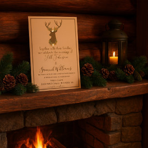 Rustikaler Antler Floral Wedding Boho Country Einladung