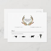 Rustikaler Antler & Grüne Wasserfarbe | UAWG | Ankündigungspostkarte (Vorne/Hinten)