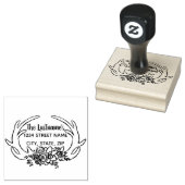 Rustikaler Antler und Blume-Adresse Briefmarke Gummistempel (Stempel)