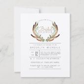 Rustikaler Antler und Wein | Kraft | BRAUTPARTY Einladung (Vorderseite)