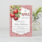 Rustikaler Apfel mit unserer Augenbabydusche Einladung (Stehend Vorderseite)