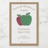 Rustikaler Apfelwein Flaschenetikett Weinetikett (Einzelnes Label)