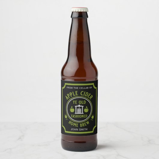 Rustikaler Apfelwein Personalisiert Bierflaschenetikett (Vorderseite)