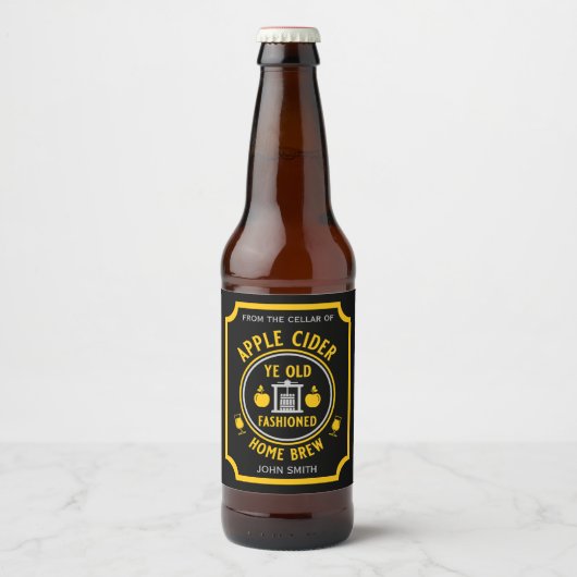 Rustikaler Apfelwein Personalisiert Bierflaschenetikett (Vorderseite)