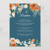 Rustikaler Aquamarin Blue Orange Hochzeit im Herbs Begleitkarte (Vorderseite)