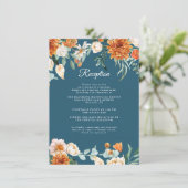 Rustikaler Aquamarin Blue Orange Hochzeit im Herbs Begleitkarte (Stehend Vorderseite)