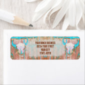 Rustikaler Aquamarin Grunge Texture Western Bull S (Insitu)