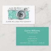 Rustikaler Aquamariner Fotograf, Business C Visitenkarte (Vorne/Hinten)