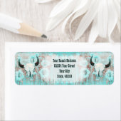 Rustikaler Aquamariner Western Bull Skull Sonnenbl (Insitu)