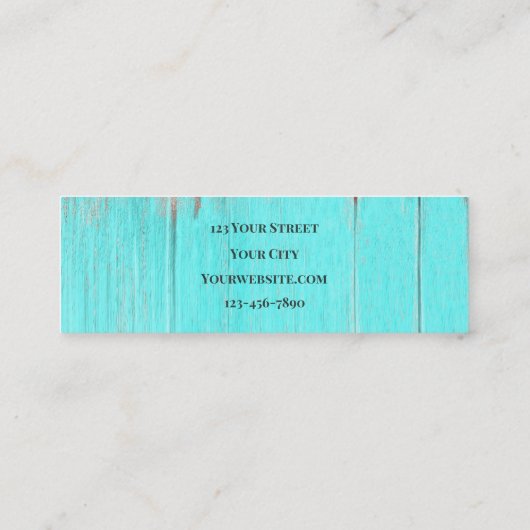 Rustikaler Aquamariner Western Bull Skull Sonnenbl Mini Visitenkarte (Rückseite)