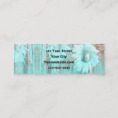 Rustikaler Aquamariner Western Bull Skull Sonnenbl Mini Visitenkarte (Rückseite)